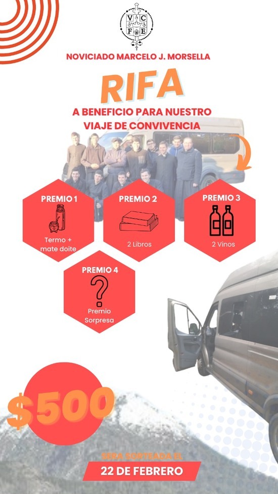 Rifa a beneficio de nuestro Noviciado