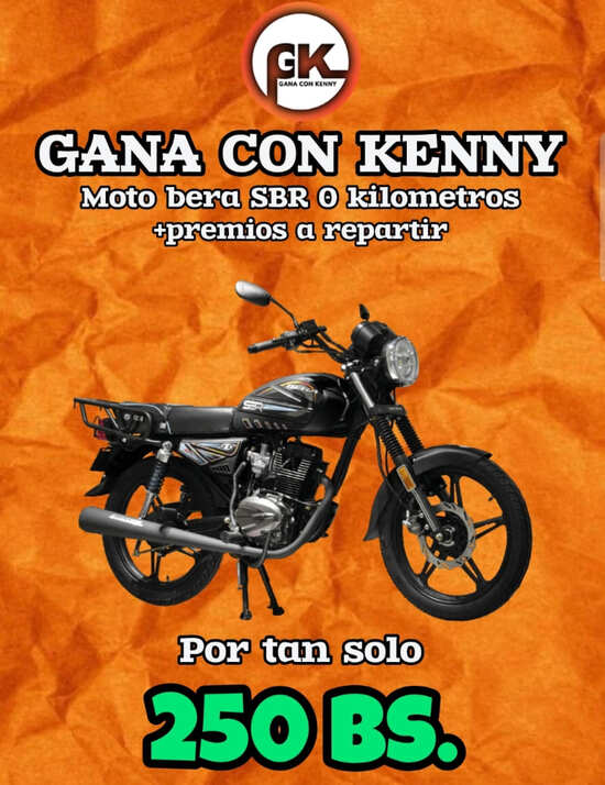 MOTO BERA SBR 2024 0 KILOMETROS + $100 (Y MÁS PREMIOS A REPARTIR)