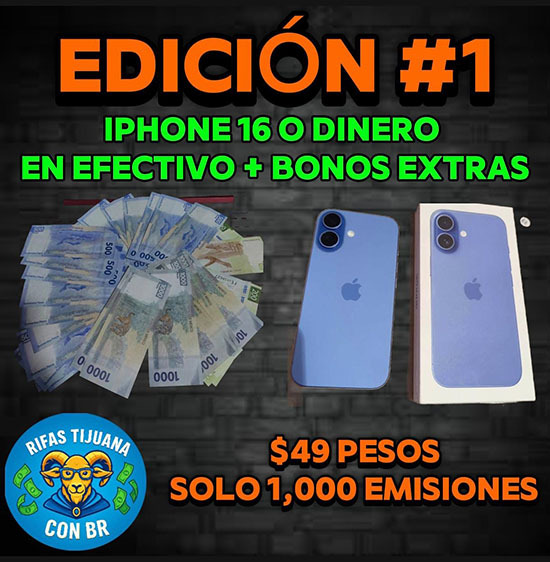 IPHONE 16 NUEVO O EFECTIVO + BONO DE ENVÍO Y $1500 EXTRA