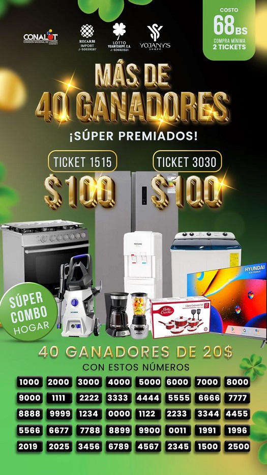 MÁS DE 40 GANADORES