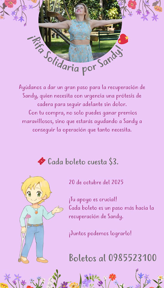 Rifa solidaria por Sandy